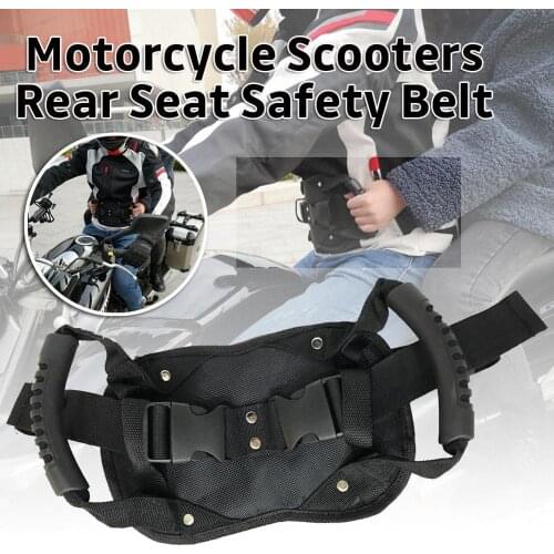 High Quality Motorcycle Rear Seat Safety Belt Oxford Cloth Back Seat Safety Armrest Grip Grab Handle Strap Moto Accessories