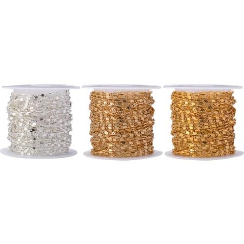 SAUVOO 5 Meters Gold Bulk Chain for DIY Jewelry Necklace Component Crafts Accessories Handmade Supplies