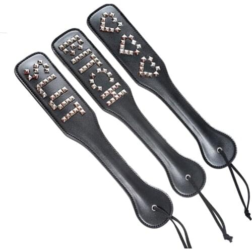 Sex Adult Games Leather Paddle Sex Whip Love BITCH Whip Slave Spanking Paddle Slave Paddle Whip Flogger Sex Toys For Couples