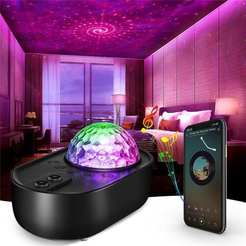 LED Starry Sky Projector Night Light Spaceship Lamp Bluetooth Speaker Galaxy Projection Lamp For Kids Gift Home Party Decor