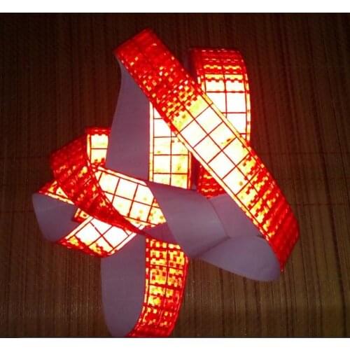 High Visibility Night Reflective Flashing Small square Warning Fluorescent Red PVC tape Reflective Safety Vest Strips 5CM*5M