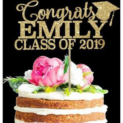 Cake Topper Graduation Custom Cake Topper Class of 2019 Graduation Gold Cake Topper Party Congrats Topper Graduation Decoration