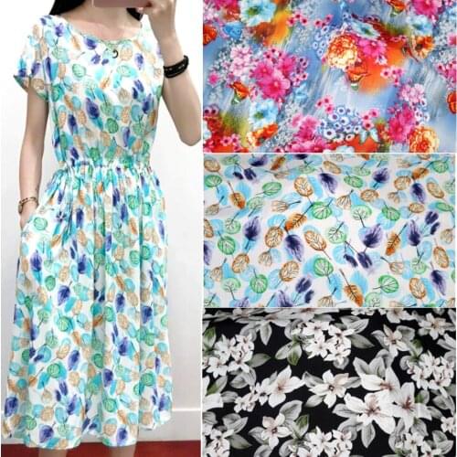 Viscose cotton pajamas blouse material dress fabric soft comfortable reactive Printed cloth