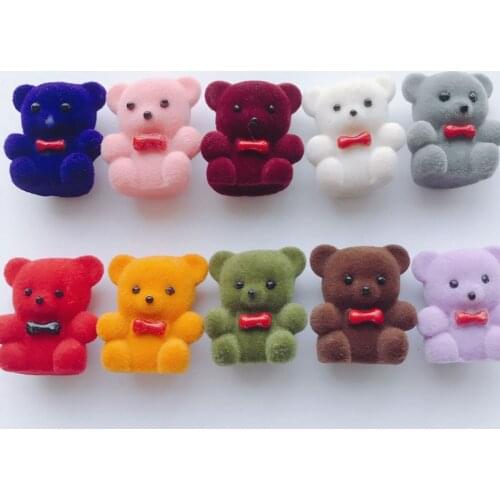 DIY Jewelry Accessories Japanese Flocking Bear Fun Pendant Pendant Material Earrings Earrings Accessories