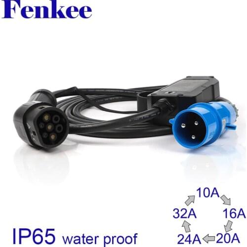 EV Charger Type 2 32 Amp for Portable Electric Vehicle, CEE Plug 220V-240V Car Charging Cable, IEC 62196-2