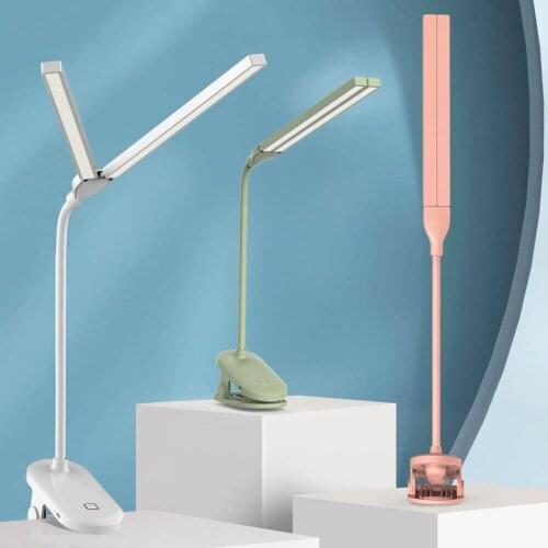 Eye Protection Clip-on LED Desk Lamp USB Foldable Reading LED Table Dimmable Night Light for Office Home Bedroom