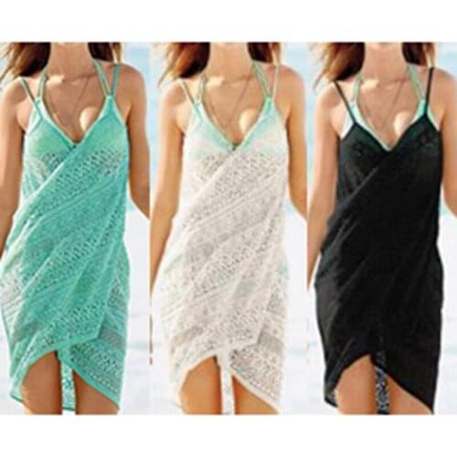 Womens Sling Jacquard Wrap Skirt Bikini Beach Skirt One Size