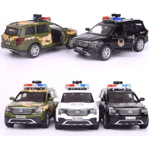 1:32 Trumpchi GS8 Alloy Diecast Police Car Model with Lights Sounding Pull-back Function Vehicles Toy Collection Boxed Gifts