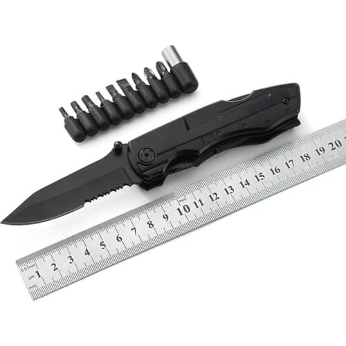 10 in 1 outdoor multifunctional knife pliers tactical knife pocket folding knife with pliers survival camping hiking hunting