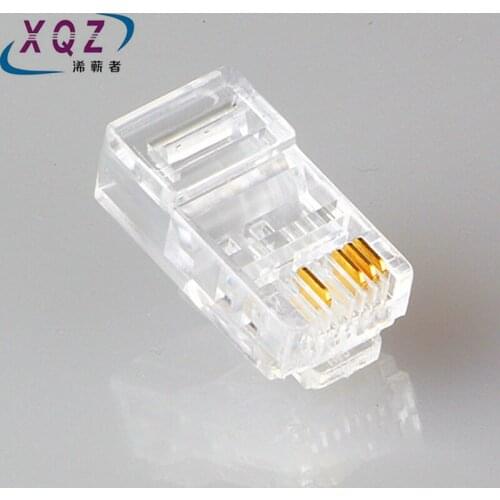 100pcs rj45 8p4c Monitoring Network Connector RJ-45 cat5e Network Cable Connector Crimp Crystal Head Ethernet Modular Plug