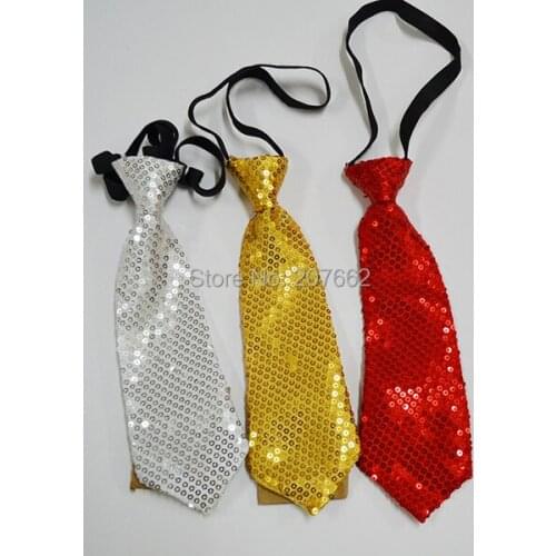 2pcs/lot Girls Boys Elastic Tie Cute Chirldren Wedding Party Necktie Fashion Suit Baby sequins Neckwear