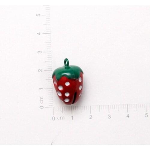 5pcs/set DIY Accessories sweet simulation strawberry Peach Heart Bell Good Quality Charms