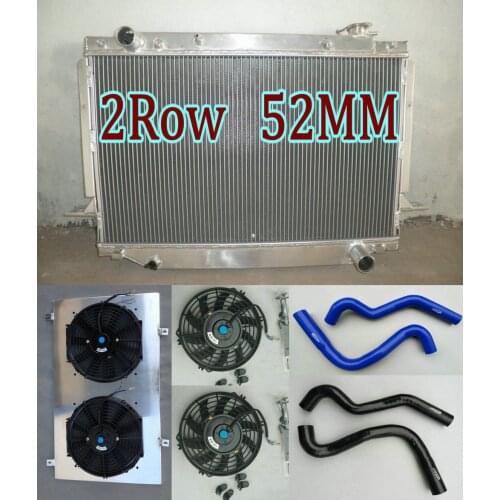Aluminum Radiator & Shroud Fan For Lexus LX450 Toyota Land Cruiser FZJ80 J80 24V 4.5L 1FZ-FE Petrol 1992-1998 MT + Silicone Hose