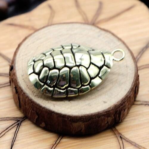 Antique Solid Brass Tortoise shell Figurines Retro Copper Animal Tea Pet Desktop Ornament Decor Crafts Keychain Pendants