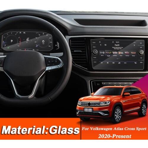 Car Styling GPS Navigation Glass Screen Film For Volkswagen Atlas Cross Sport 2020-Present Dashboard Display Film Auto Accessory
