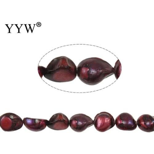15.7Inch Deep Red Grade A 11-12mm Freshwater Pearl Beads Natural Pearl Beads for Make Jewelry DIY Bracelet Necklace Accessories