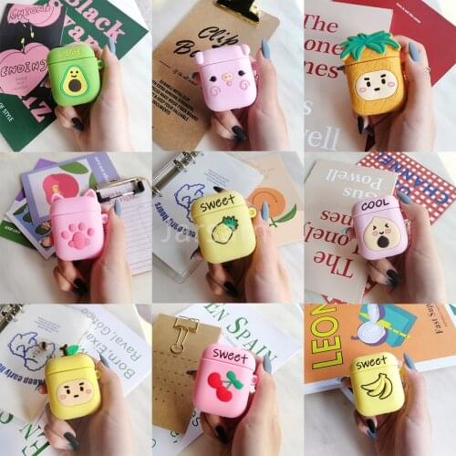 For AirPods Case Cartoon dog Cute fruits Earphone Cases For Air pods 2 Funny Protect Silicone Cover