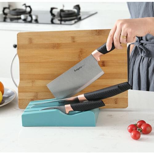 Kitchen Knife Holder Multifunctiona Knife Stand Cutting Board Rack Cooking Utensils Organizer Knives Safe Storage Stand Tool