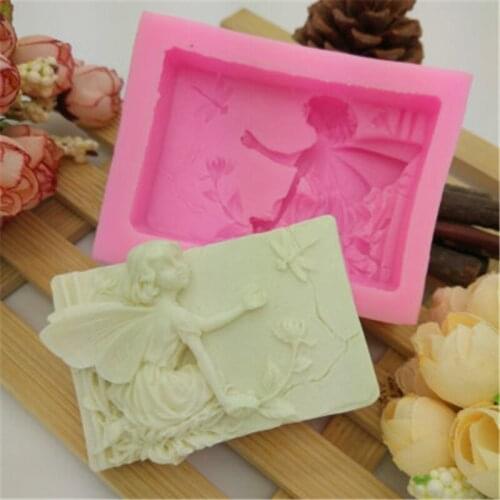DIY Angel Fairy Girl Mold Silicone Soap Mold Craft Resin Clay Candle Molds Fondant Cake Mould Baking Chocolate Candy Topper Mold