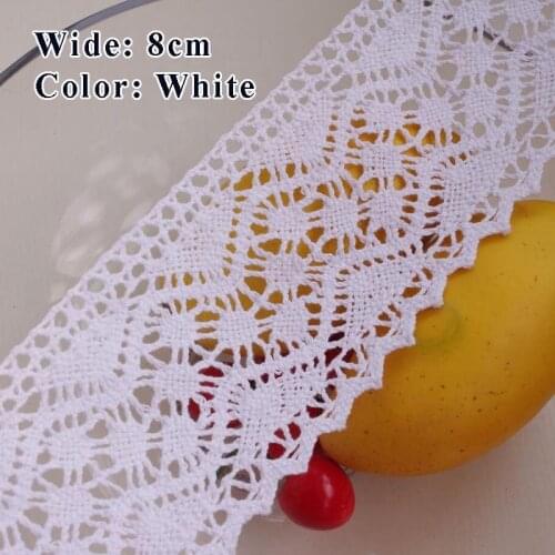 1/2/3/4meter DIY Sew Apparel Accessories White Beige 8cm wide Cotton Lace Ribbon Handmade Cotton Lace Trims Wedding Scrapbook