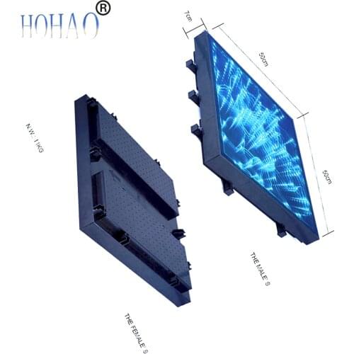 HOHAO High-Brightness Waterproof IP65 LED Video Dance Floor for Stage Commercial Outdoor Plaza 50*50 Size FreeShipping