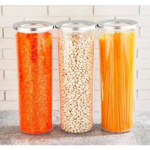 Vip John Storage Container 3 Pcs 1750 ml Vacuum Round Chrome Cover