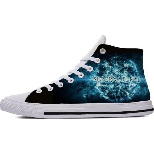 Supernatural winchester brothers Novelty Design Lightweight High Top Canvas Shoes Men Women Casual Breathable Sneakers