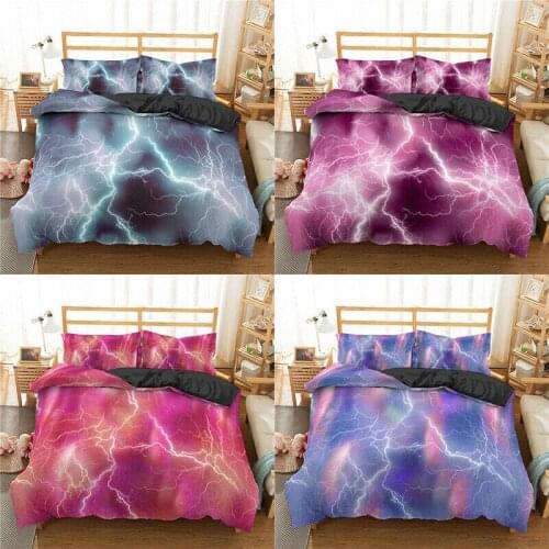 Lightning Bedding Set 2/3Pcs Duvet Cover & Pillowcase(s) 3D Printed Quilt Cover Home Textile Gift