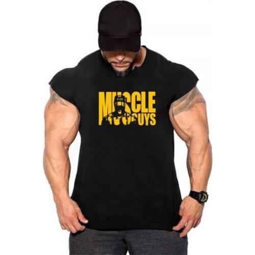 Brand Fashion Muscle Clothes Workout Vest Tank Top Men Gym Sleeveless Shirt Bodybuilding Stringer Fitness Mens Cotton Singlets