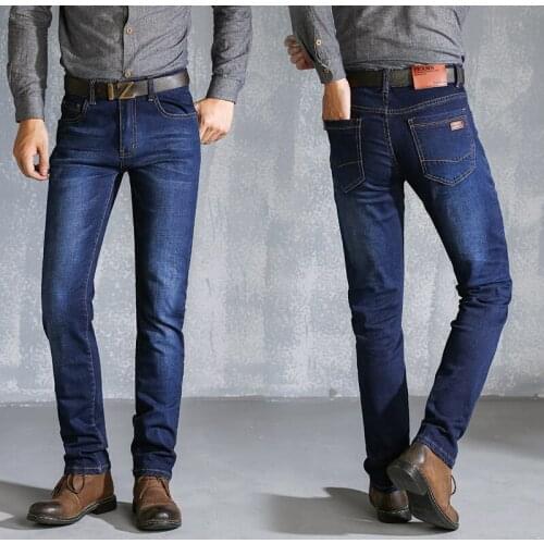 Mens Jeans High Stretch Fashion Black Blue Denim Brand Men Slim Fit Jeans Size 30 32 34 36 38 40 Pants Jean