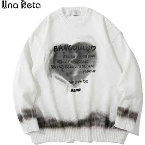 Una Reta Sweater Men 2021 New Hip Hop Tie-dye print Streetwear Men Casual Pullover Tops Autumn Winter Harajuku Men Loose Sweater