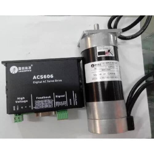 New CNC servo system Leadshine servo drive ACS606 work 36-60 VDC and a Brushless servo motor BLM57180-1000 encoder is 1000 lines