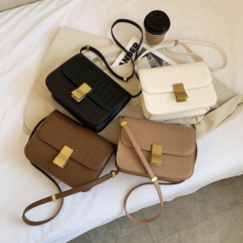 Luxury Classic Box Bags Black/Khaki Designer Brand Solid Stone Crossbody/Shoulder Bag Fashion Soft Leather Flap Womens Handbags