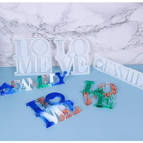 English Letter Silicone Mold Epoxy Resin Jewelry Mold Resin Casting Pendant Mold Suitable for Diy Resin Crafts