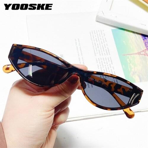 YOOSKE 2021 Cat Eye Sunglasses Women Men Siamese Piece Vintage Sun Glasses Ladies Sexy Cateye Eeywear Sunshine Goggles UV400