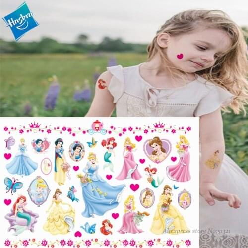 Hasbro Mermaid Princess Arie Children Cartoon Temporary Tattoo Sticker For Girl Cartoon Toys Novelty Cosplay Party Funny Sticker