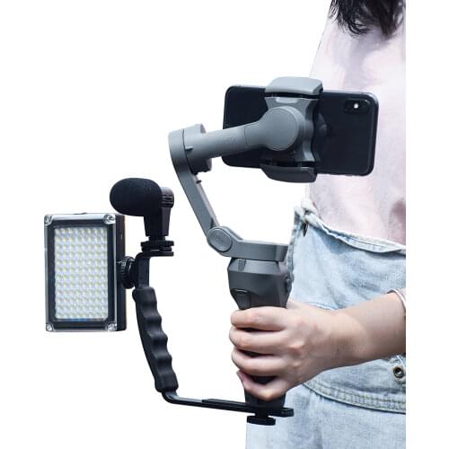 For DJI OM 4 OSMO Mobile 2 3 ZHiyun Smooth 4 Feiyu LED Flash Lights Support Light Stand Steady Bracket Extension Arm Accessories