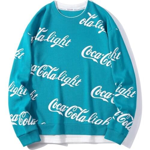 Elena Store Spring and Autumn Men Sweatshirts Letter Print Three Colors Man sweatshirt Casual O-Neck Fake Two Clothing for Male