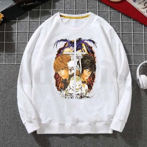 Death Note Shinigami Ryuk Yagami L Misa Amane Hoodies Sweatshirt Print Trend Mens Clothes Hip-Hop Male Crewneck Hoodies Men