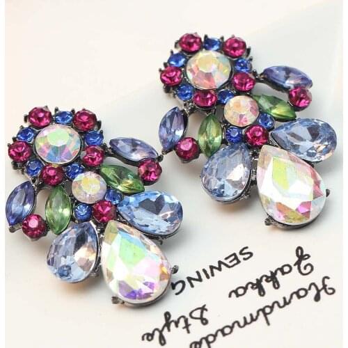 YaYi Jewelry Fashion Multi Glass Crystal Rhinestone Dangle Women Ancient Gold Color Wear Ear Band Long Tassel Earrings