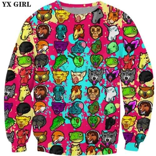 YX GIRL Drop shipping 2018 New Fashion Crewneck Sweatshirt Hotline Miami Cartoon 3d Print Mens Womens Casual Pullover ZS568
