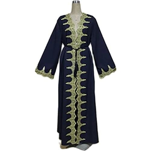 Factory stock F814 abaya cardigan Muslim embroidered long skirt lady dubai robe long sleeve Arab hot seller