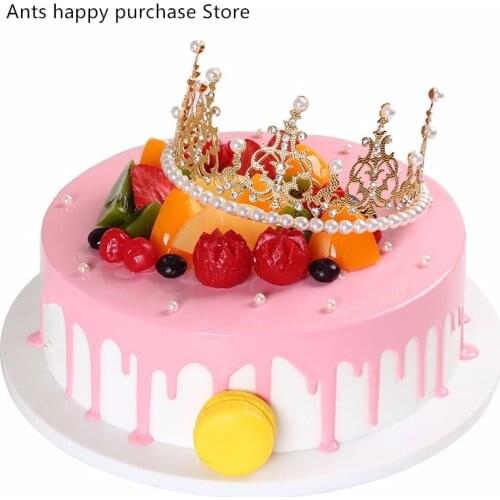 12 Inch Fruit cartoon Artificial fondant cake fake cake molds blue/pink Simulated decorating for store showcase photography prop