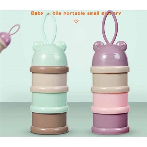 3 Layers Portable Baby Food Storage Box Essential Cereal Cartoon Infant Milk Powder Box Toddle Snacks Container kitchen storage