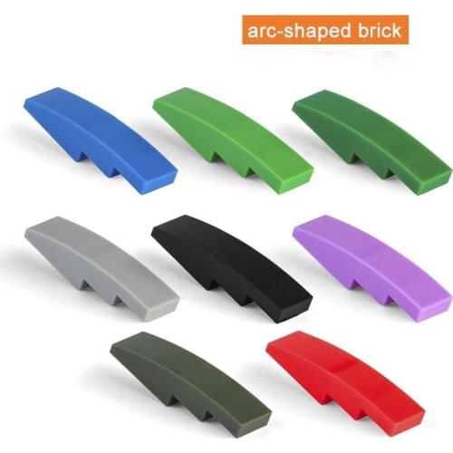 70pcs 1x4 Moc Arc-shaped Brick DIY Classic Education Slope Building Blocks Compatible with Assembles Particles Toys For Gift
