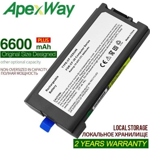 ApexWay 10.65V 6600mAh CF-VZSU46 Laptop Battery For Panasonic Toughbook CF-VZSU46AU CF-VZSU46U CF-VZSU46S CF-30 CF-31 CF-53