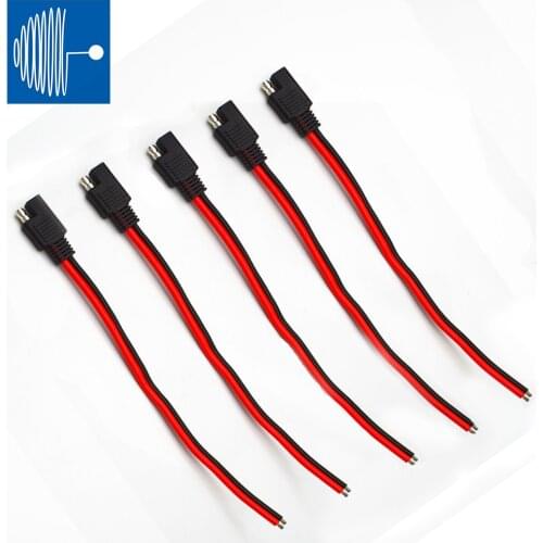 TRIUMPHCABLE 5PCS SAE Power Automotive Extension Cable 18AWG 30CM 2 Pin with SAE Connector Cable Quick Disconnect Extension Wire