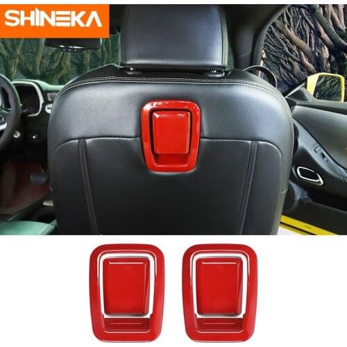 SHINEKA Car Seat Back Handle Decoration Cover Stickers For Chevrolet Camaro 2010 2011 2012 2013 2014 2015 Interior Accessories