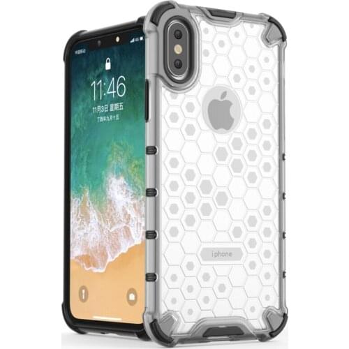 For iPhone X / XS 5.8" 2in1 Soft TPU + Plastic Transparent Rugged Cover For iPhoneX Hybrid Shockproof Armor Case For iPhoneXS