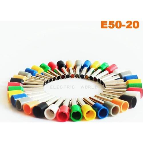 E50-20 Tube Insulated cord end terminals Cable Connector wire terminals Insulating Crimp wire Connector